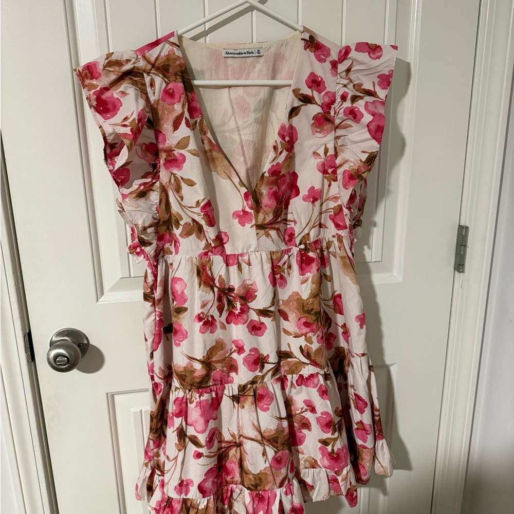Abercrombie & Fitch Pink and Brown Floral Dress